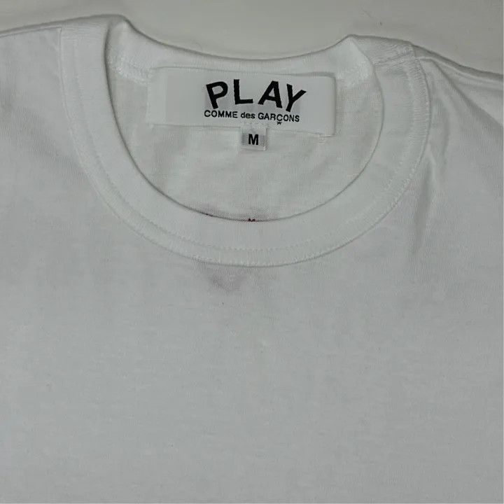 Comme des Garcons Comme des Garçons Play Short Sleeve White T-Shirt 0079 Size US M / EU 48-50 / 2 - 4 Thumbnail