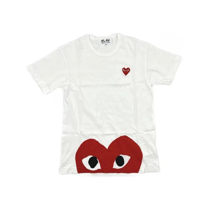 Comme des Garcons Comme des Garçons Play Heart Print T-Shirt (White) 0079 Size US M / EU 48-50 / 2 - 2 Thumbnail