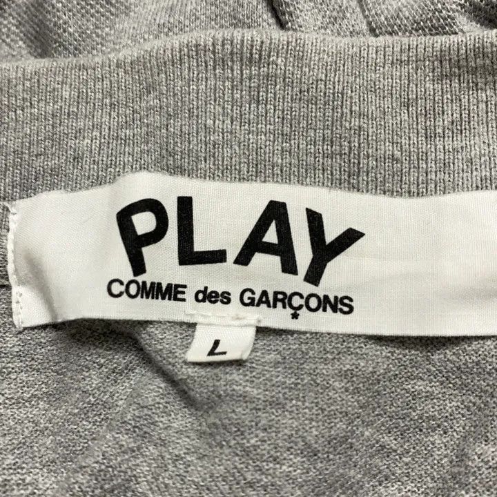 Comme des Garcons Comme des Garçons Play Gray Logo Polo Shirt 0079 Size US L / EU 52-54 / 3 - 3 Thumbnail