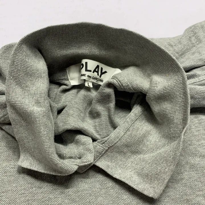 Comme des Garcons Comme des Garçons Play Gray Logo Polo Shirt 0079 Size US L / EU 52-54 / 3 - 7 Thumbnail