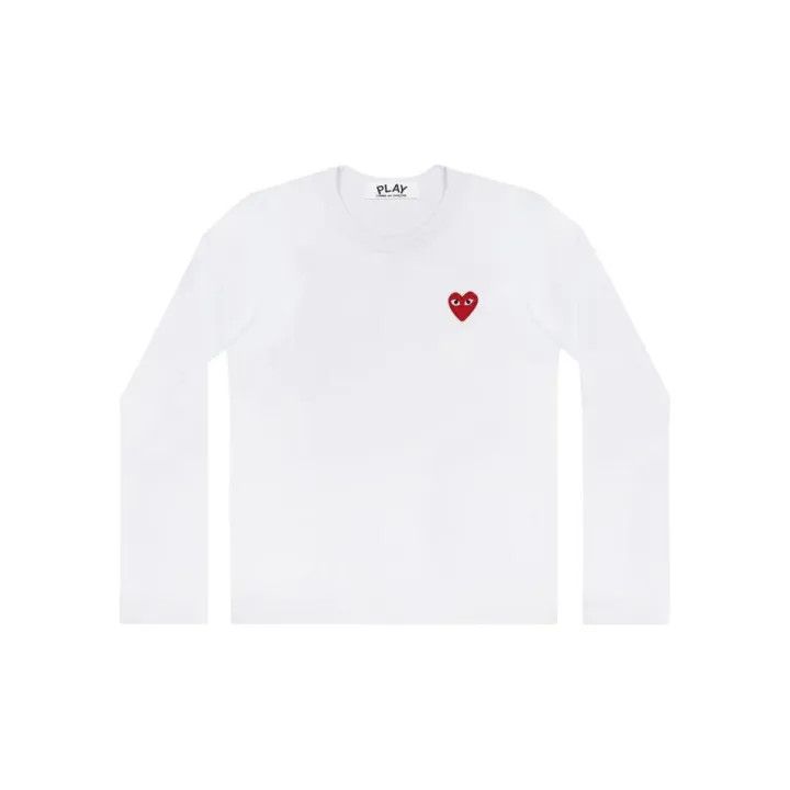 Comme des Garcons Comme des Garcons Play White Long Sleeve Tee 0079 Size US XXS / EU 40 - 2 Thumbnail