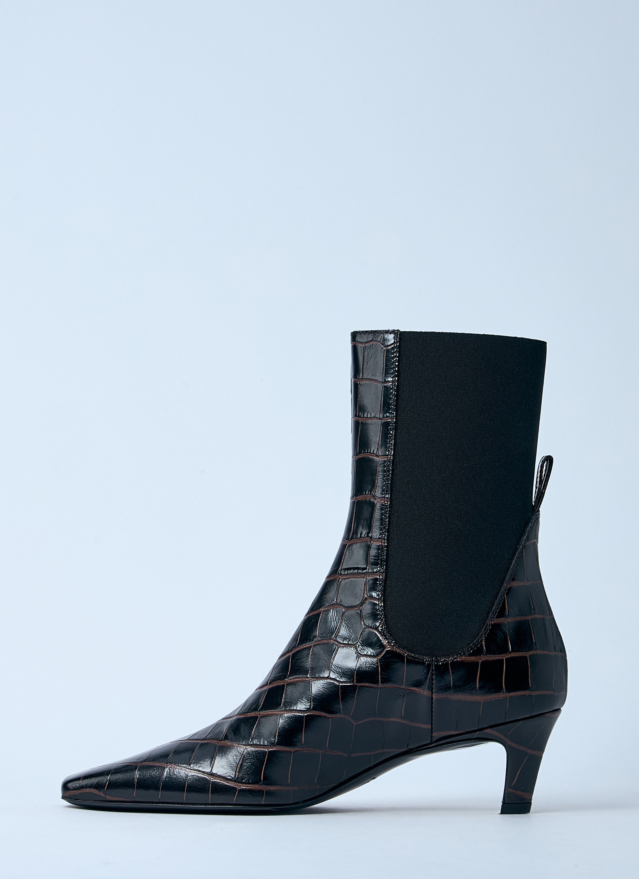 Toteme Croc-Embossed Leather Boots Size US 6 / IT 36 - 4 Thumbnail