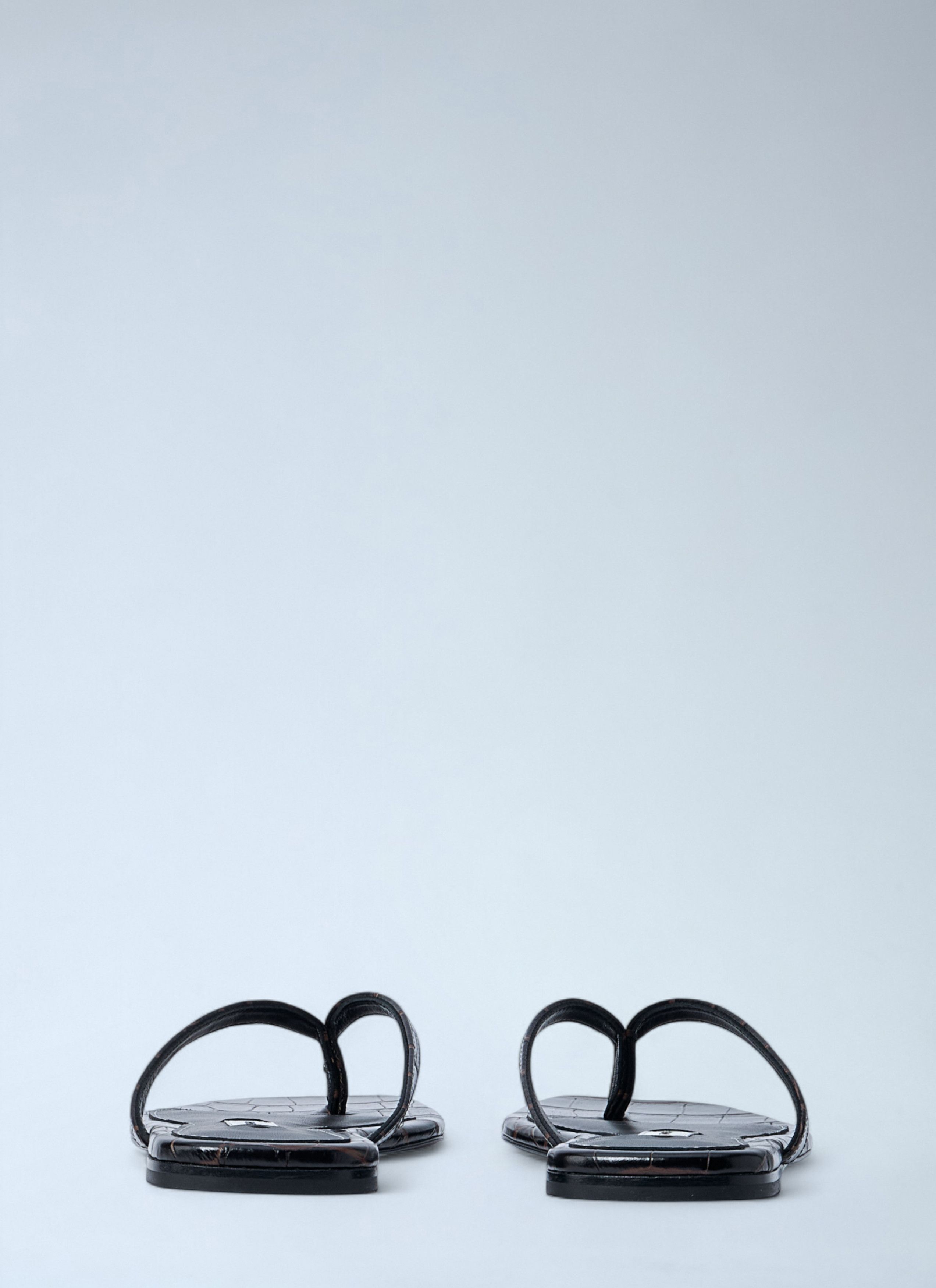 Toteme Croco-Embossed Flip Flops Size US 7 / IT 37 - 5 Thumbnail
