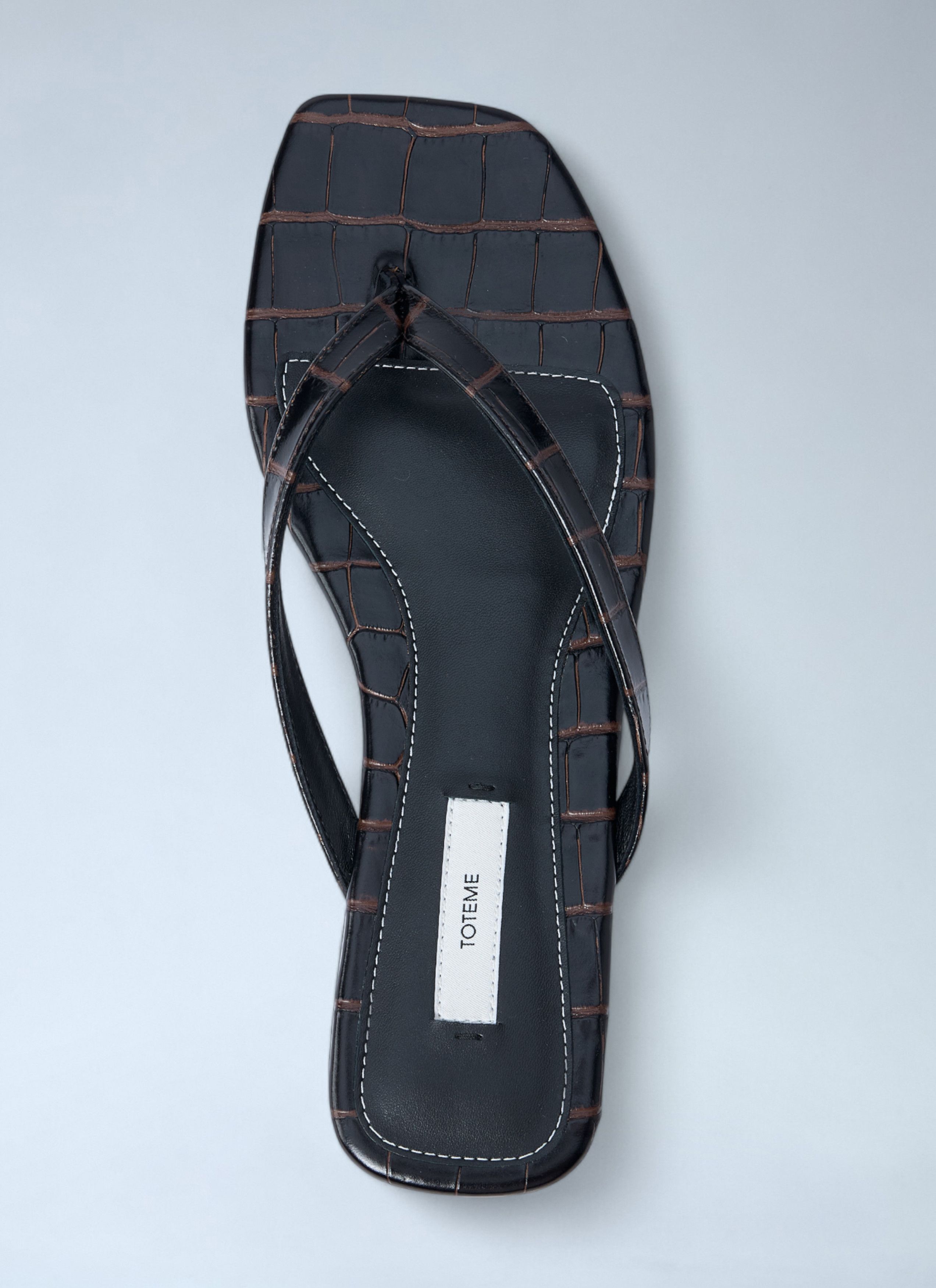 Toteme Croco-Embossed Flip Flops Size US 8 / IT 38 - 6 Thumbnail