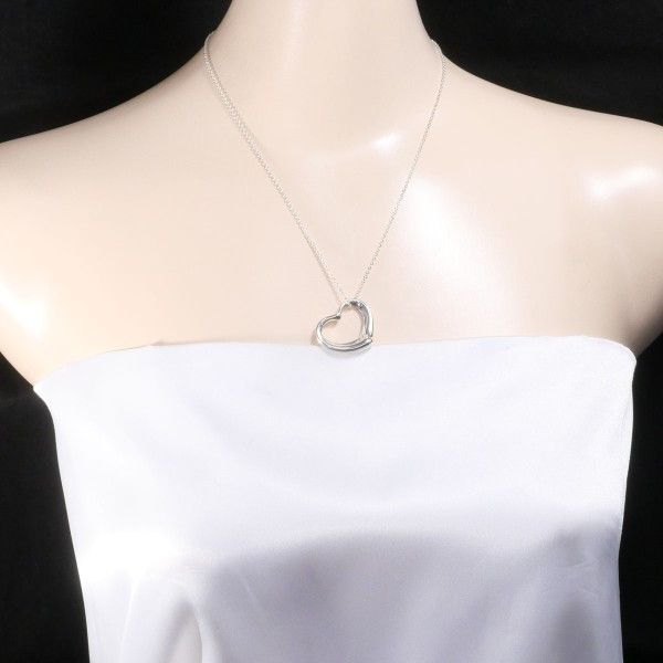 Tiffany & Co. Tiffany & Co. Tiffany Open Heart Silver Necklace Metal Necklace Size ONE SIZE - 3 Thumbnail