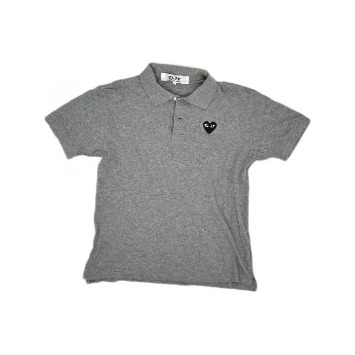 Comme des Garcons Comme des Garçons Play Gray Logo Polo Shirt 0079 Size US L / EU 52-54 / 3 - 2 Thumbnail