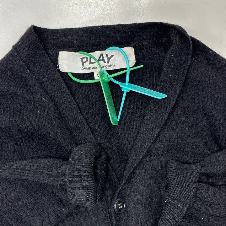 Comme des Garcons Comme des Garçons Play Black Knitted Cardigan 0079 Size US L / EU 52-54 / 3 - 4 Thumbnail