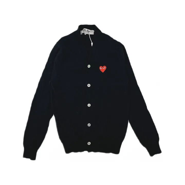 Comme des Garcons Comme des Garçons Play Black Wool Cardigan 0079 Size US M / EU 48-50 / 2 - 2 Thumbnail