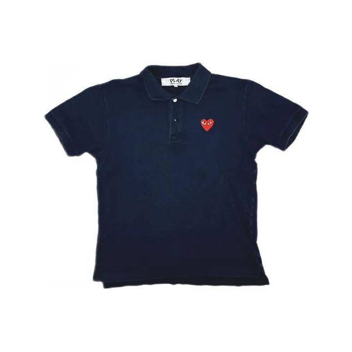 Comme des Garcons Comme des Garçons Play Navy Heart Polo Shirt 0079 Size US L / EU 52-54 / 3 - 2 Thumbnail