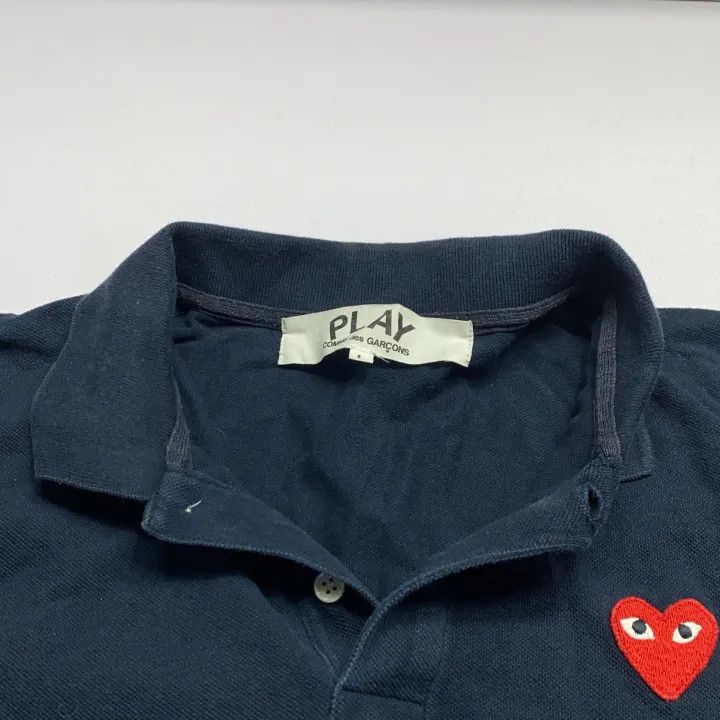 Comme des Garcons Comme des Garçons Play Navy Heart Polo Shirt 0079 Size US L / EU 52-54 / 3 - 7 Thumbnail