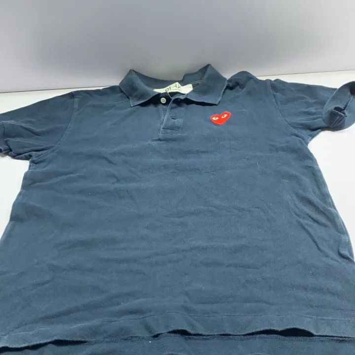 Comme des Garcons Comme des Garçons Play Navy Heart Polo Shirt 0079 Size US L / EU 52-54 / 3 - 12 Thumbnail