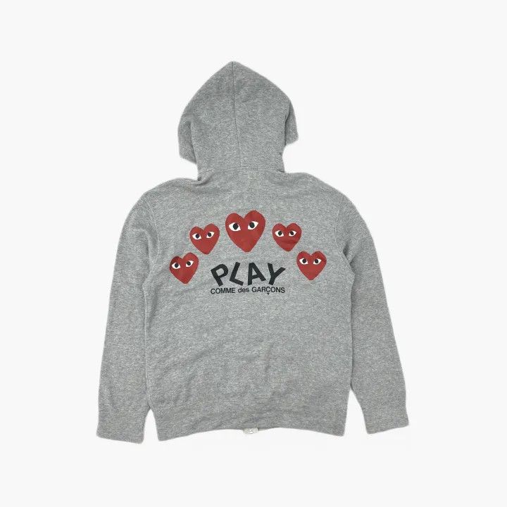 Comme des Garcons Comme des Garçons Gray Hooded Sweatshirt with Heart 0079 Size US L / EU 52-54 / 3 - 3 Thumbnail