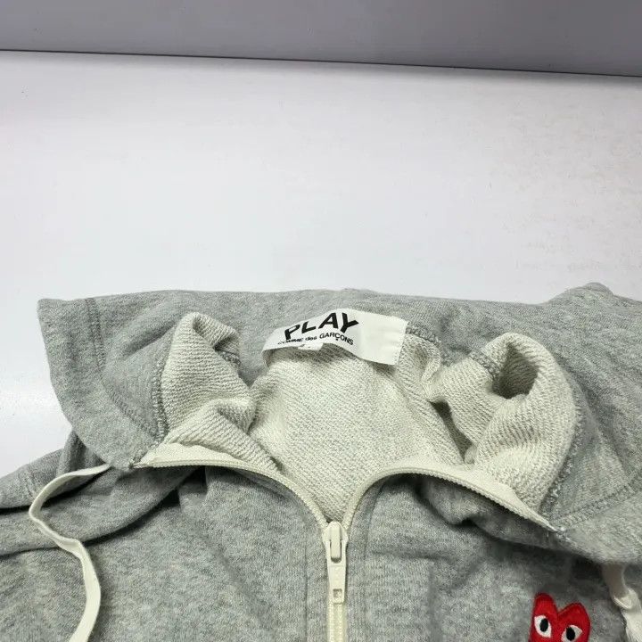 Comme des Garcons Comme des Garçons Gray Hooded Sweatshirt with Heart 0079 Size US L / EU 52-54 / 3 - 6 Thumbnail