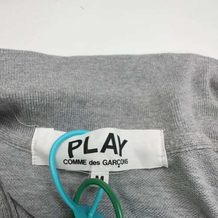 Comme des Garcons Comme des Garçons Play Gray Logo Polo Shirt 0079 Size US M / EU 48-50 / 2 - 3 Thumbnail