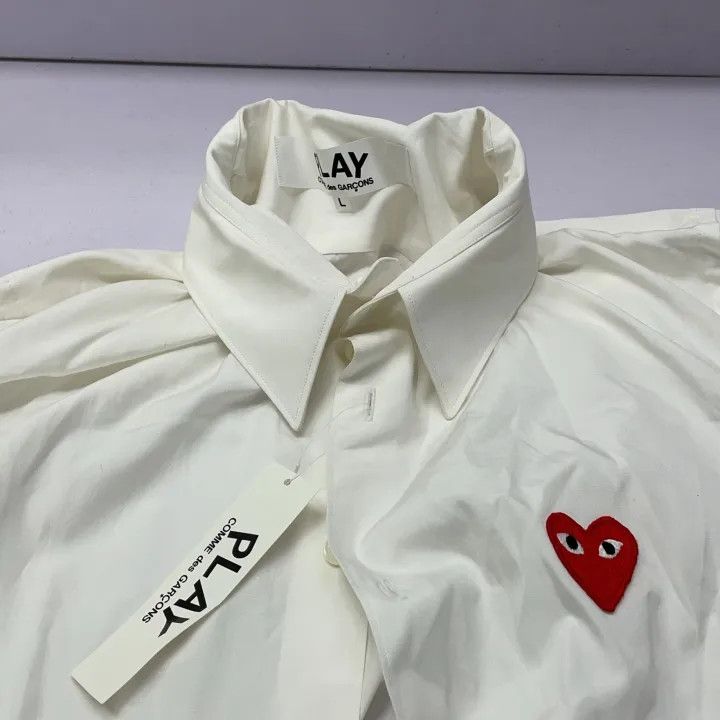 Comme des Garcons Comme des Garçons Play Red Emblem Button Down Shirt 0079 Size US L / EU 52-54 / 3 - 9 Thumbnail