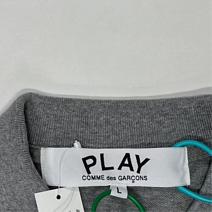 Comme des Garcons Comme des Garçons Play Gray Logo Polo Shirt 0079 Size US L / EU 52-54 / 3 - 3 Thumbnail