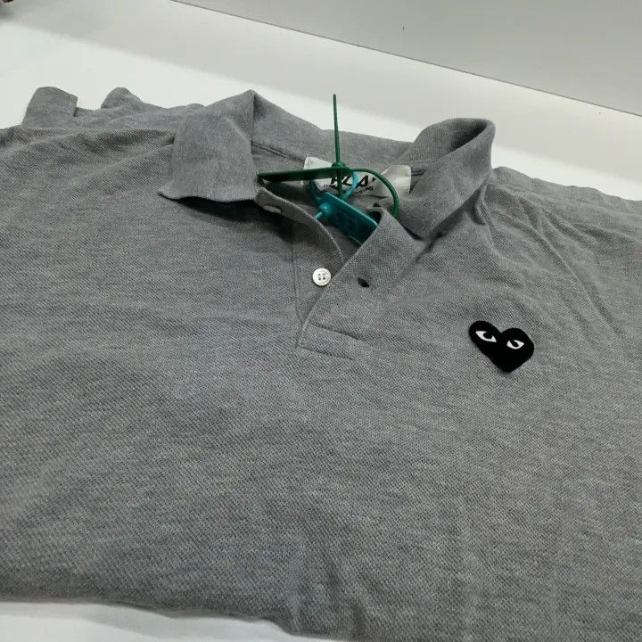 Comme des Garcons Comme des Garçons Play Gray Heart Logo Polo Shirt 0079 Size US L / EU 52-54 / 3 - 6 Thumbnail