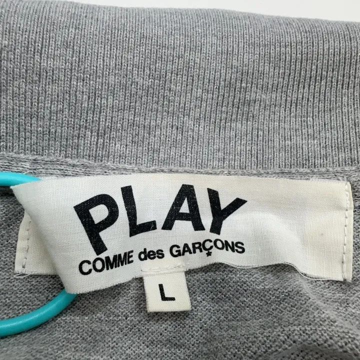 Comme des Garcons Comme des Garçons Play Gray Heart Logo Polo Shirt 0079 Size US L / EU 52-54 / 3 - 2 Thumbnail