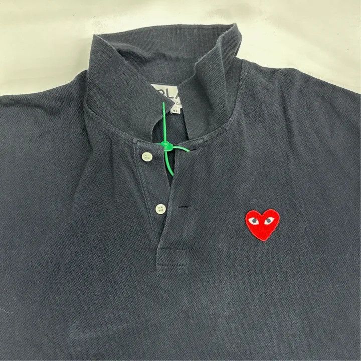Comme des Garcons Comme des Garçons Play Red Heart Polo Shirt 0079 Size US XL / EU 56 / 4 - 5 Thumbnail