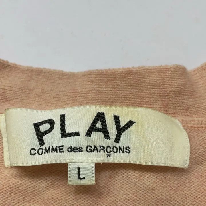 Comme des Garcons Comme des Garçons Play Pink V-Neck Long Sleeve Sweater 0079 Size US L / EU 52-54 / 3 - 4 Thumbnail