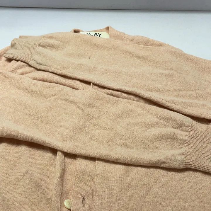 Comme des Garcons Comme des Garçons Play Pink V-Neck Long Sleeve Sweater 0079 Size US L / EU 52-54 / 3 - 8 Thumbnail