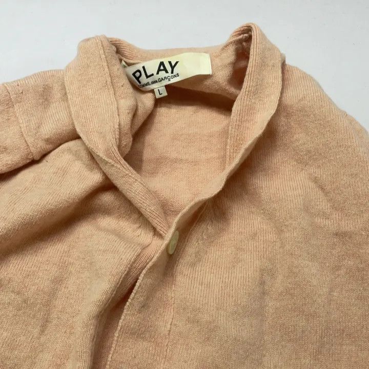 Comme des Garcons Comme des Garçons Play Pink V-Neck Long Sleeve Sweater 0079 Size US L / EU 52-54 / 3 - 7 Thumbnail