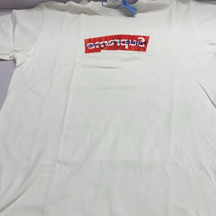 Comme des Garcons Supreme x CDG White Box Logo Tee 0079 Size US M / EU 48-50 / 2 - 8 Thumbnail