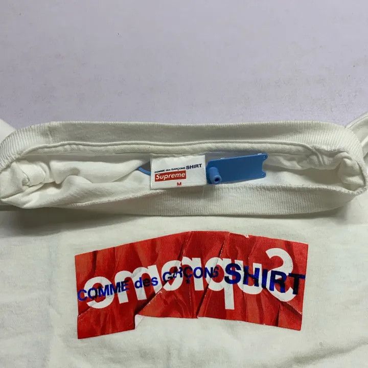 Comme des Garcons Supreme x CDG White Box Logo Tee 0079 Size US M / EU 48-50 / 2 - 6 Thumbnail