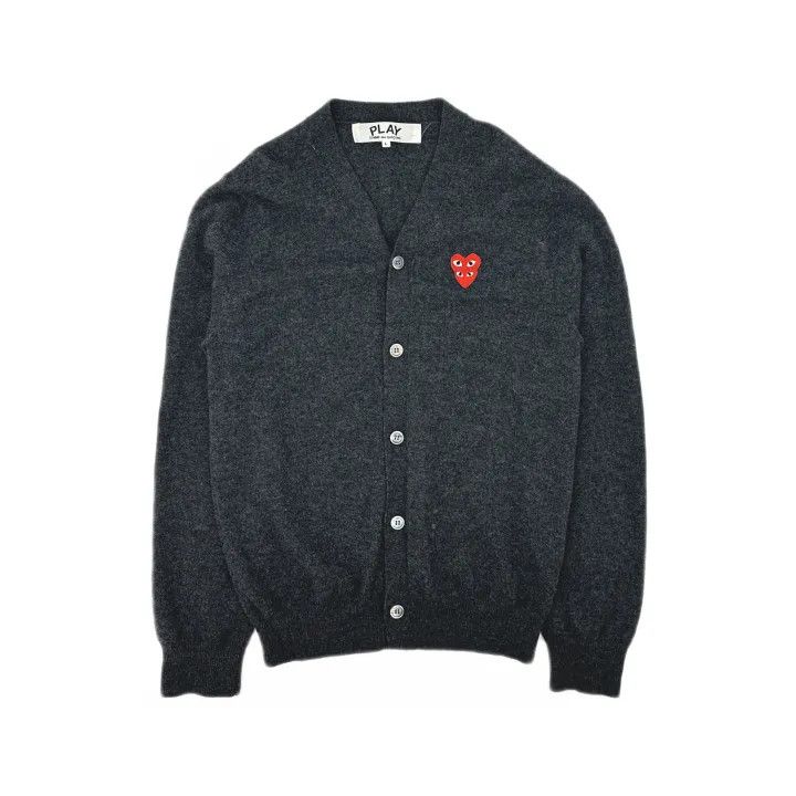 Comme des Garcons Comme des Garçons Play Gray Wool Cardigan 0079 Size US L / EU 52-54 / 3 - 2 Thumbnail
