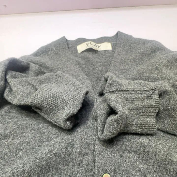 Comme des Garcons Comme des Garçons Play Gray Wool Cardigan 0079 Size US L / EU 52-54 / 3 - 8 Thumbnail