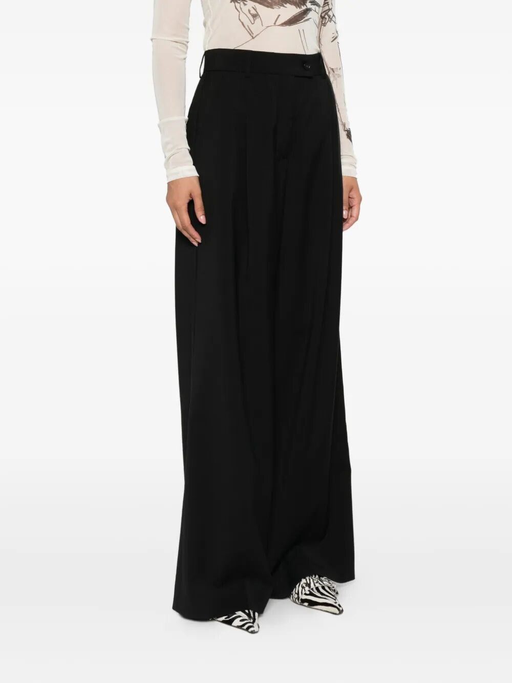 Sportmax Wide Leg Pants Size 30" / US 8 / IT 44 - 4 Thumbnail