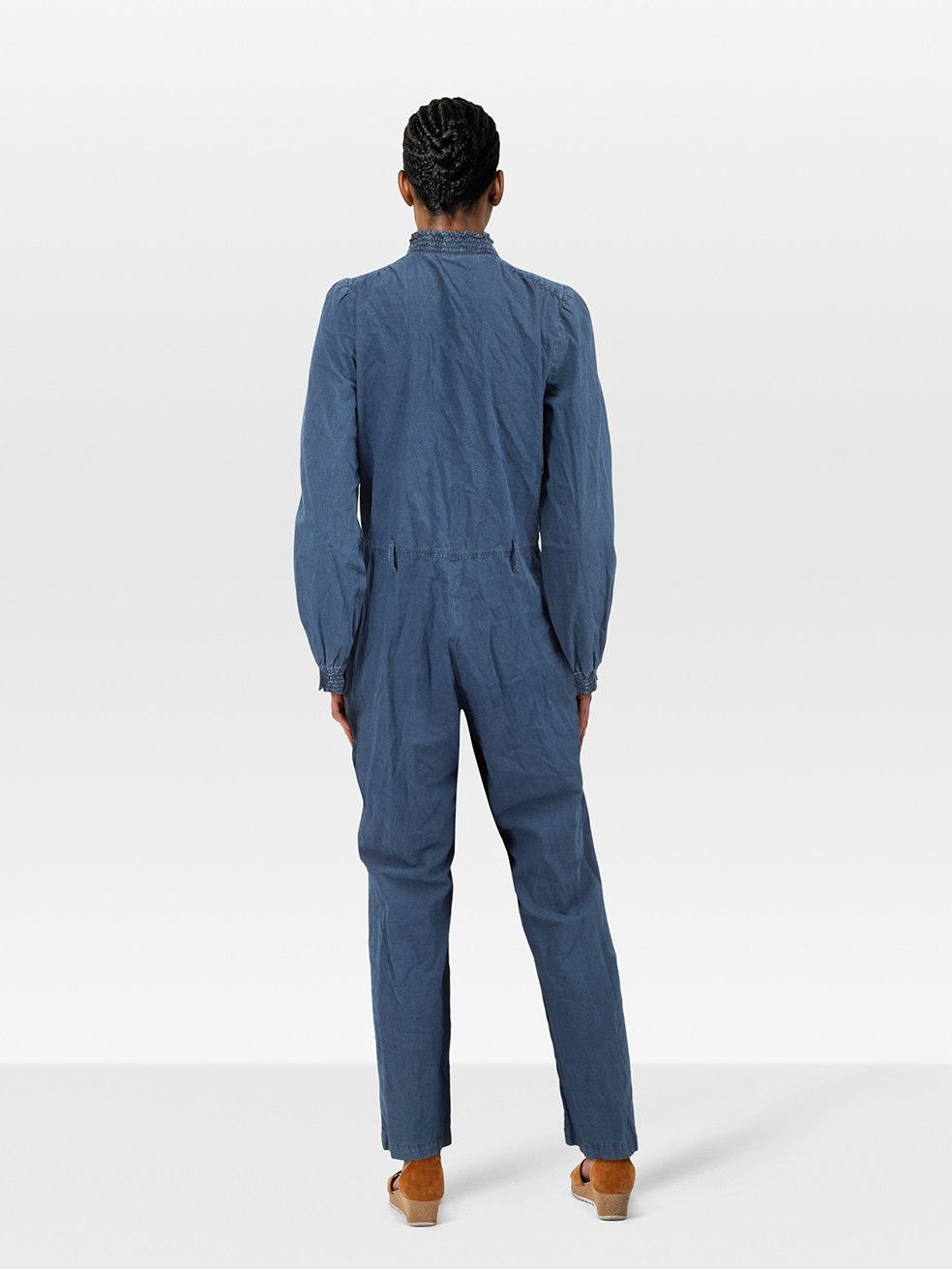 A.P.C. Blue Long Sleeve Belted Jumpsuit Size 27" / US 4 / IT 40 - 2 Thumbnail