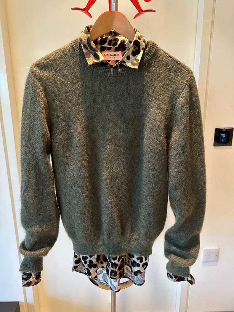 Yves Saint Laurent saint laurent green crew neck sweater Size US S / EU 44-46 / 1 - 8 Thumbnail