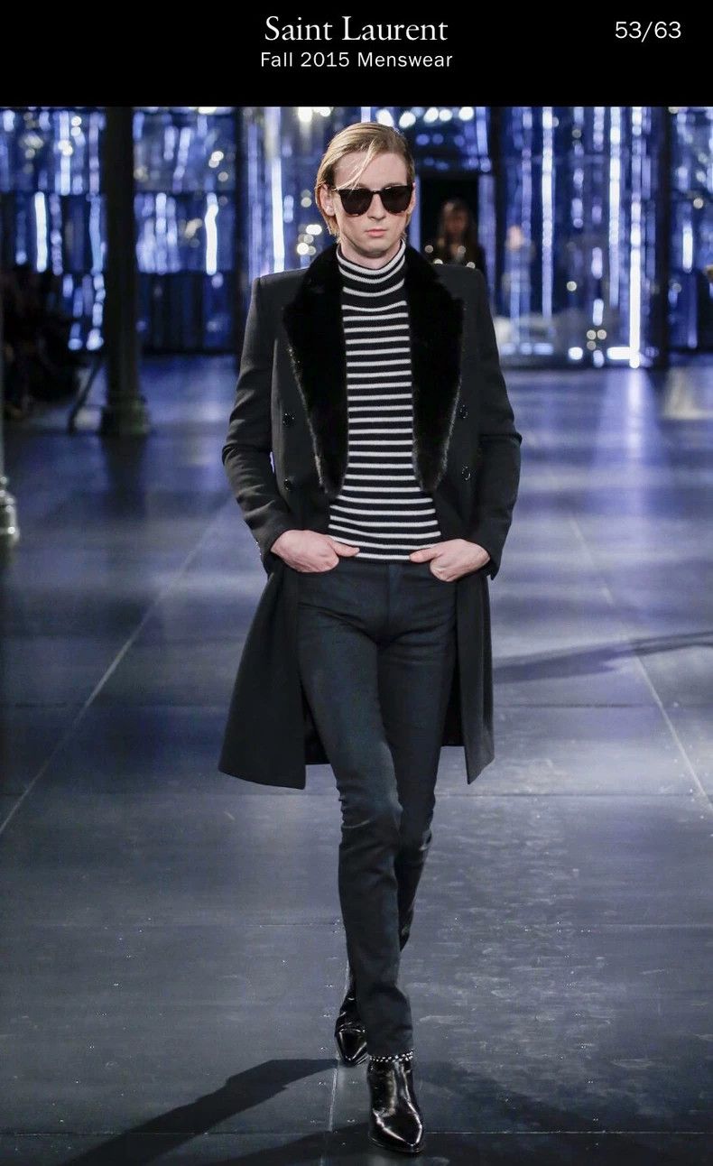 Saint Laurent Paris black and white striped turtleneck sweater Size US XL / EU 56 / 4 - 6 Thumbnail
