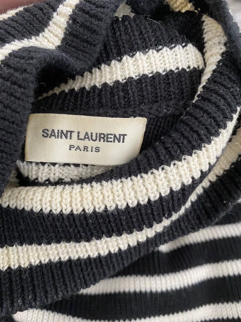 Saint Laurent Paris black and white striped turtleneck sweater Size US XL / EU 56 / 4 - 4 Thumbnail