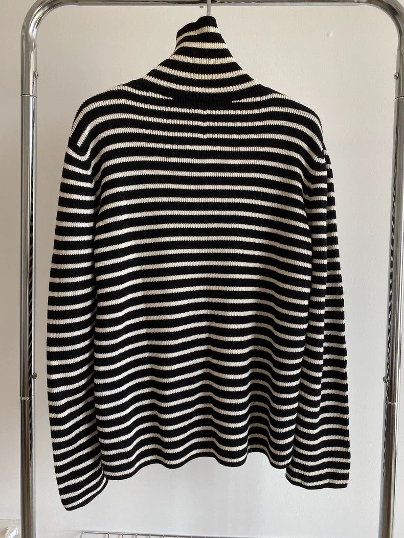 Saint Laurent Paris black and white striped turtleneck sweater Size US XL / EU 56 / 4 - 2 Thumbnail