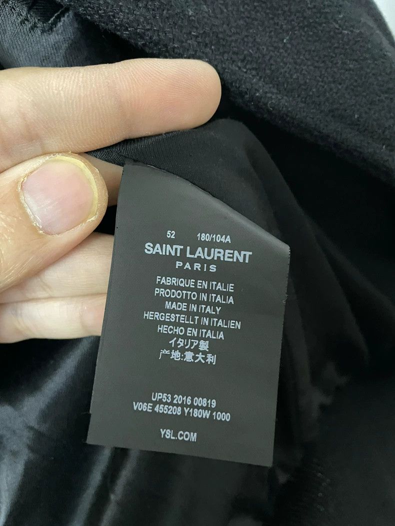 Yves Saint Laurent ysl black leather varsity bomber jacket Size US L / EU 52-54 / 3 - 6 Thumbnail