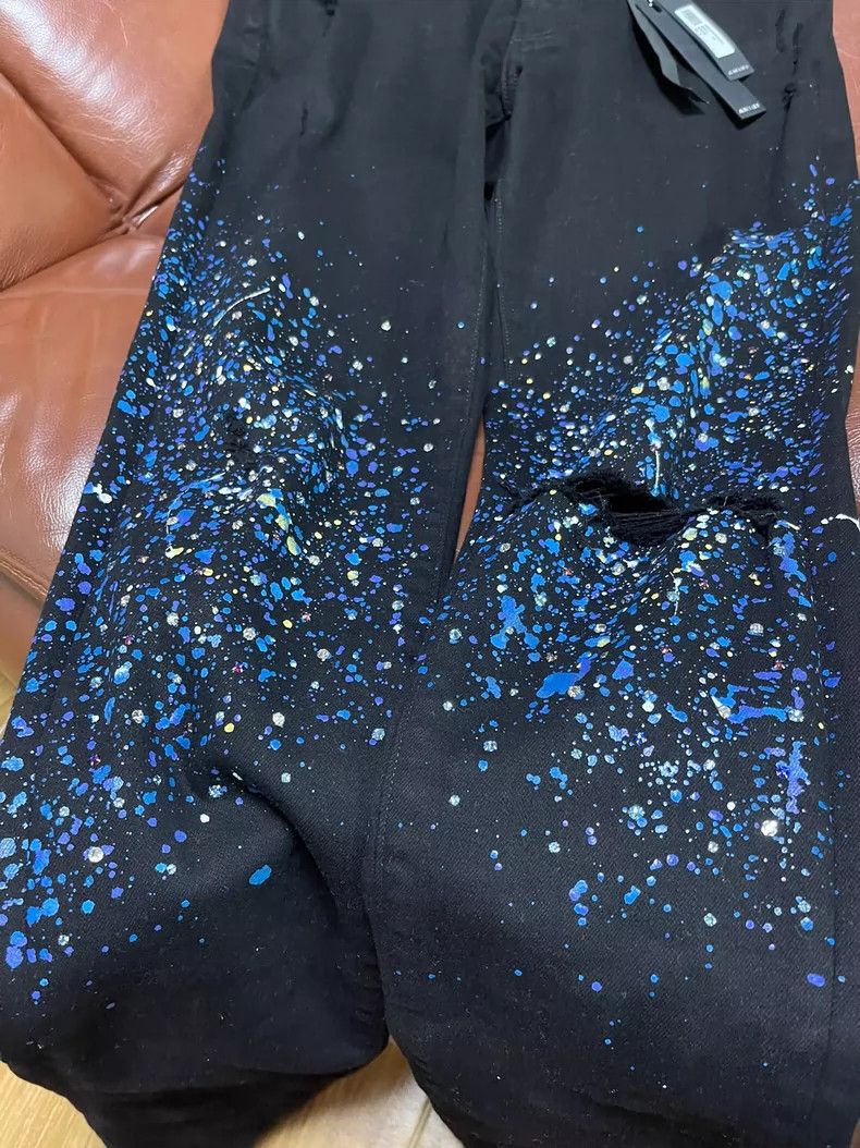 Amiri amiri black denim jeans with paint splatter Size US 32 / EU 48 - 5 Thumbnail