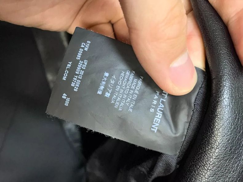 saint laurent black leather tailcoat blazer