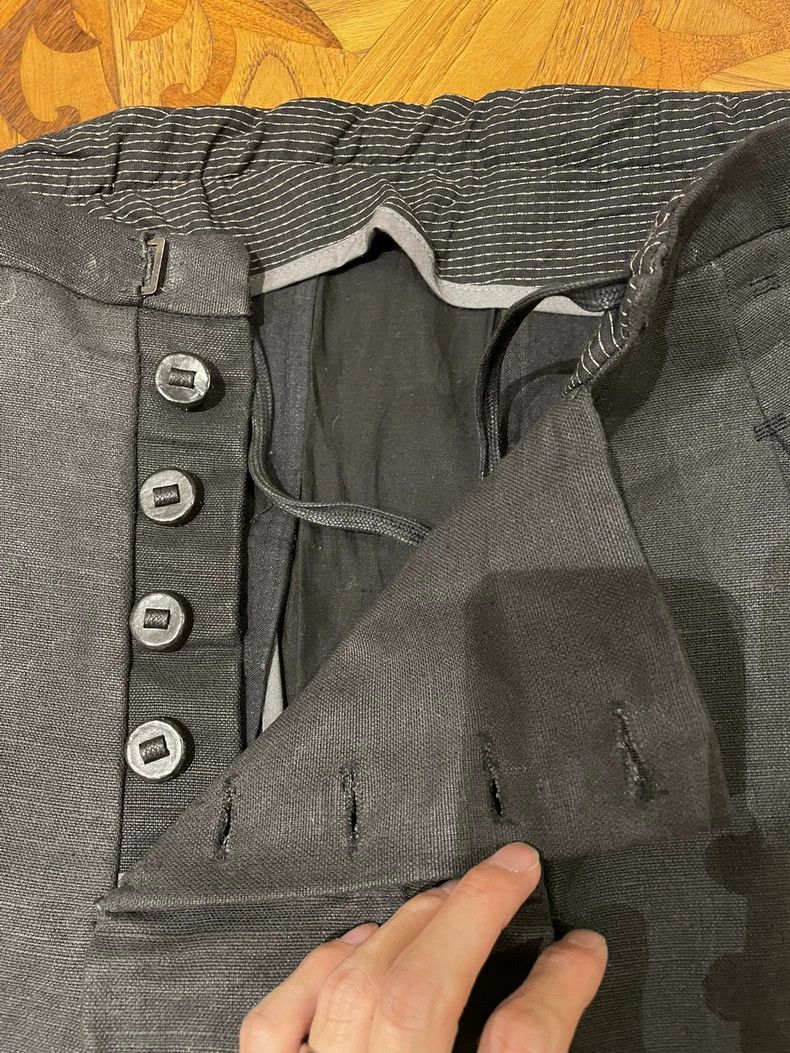 Boris Bidjan Saberi black oil-wax fabric pants by boris bidjan saberi Size US 26 / EU 42 - 5 Thumbnail