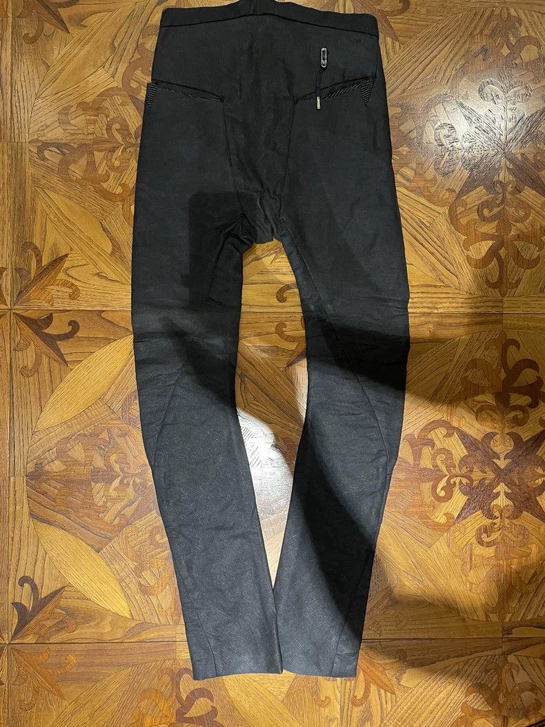 Boris Bidjan Saberi black oil-wax fabric pants by boris bidjan saberi Size US 26 / EU 42 - 2 Thumbnail