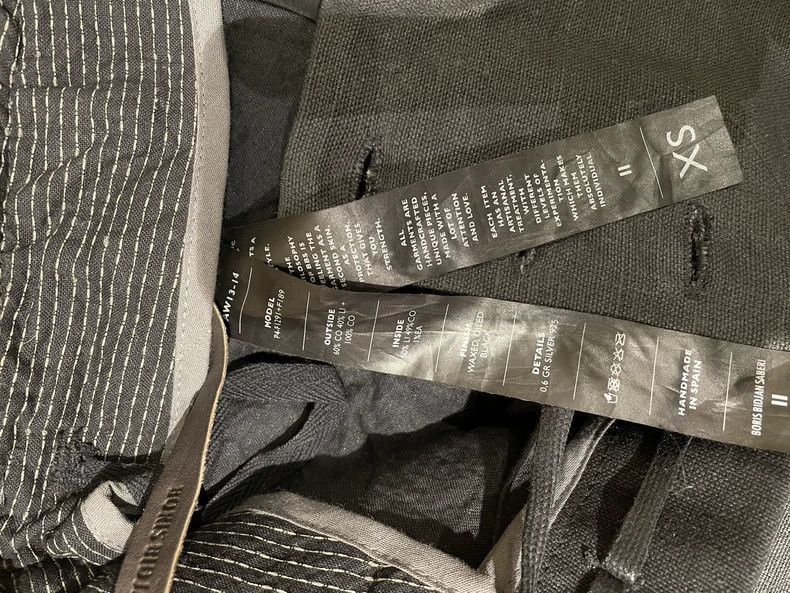 Boris Bidjan Saberi black oil-wax fabric pants by boris bidjan saberi Size US 26 / EU 42 - 6 Thumbnail