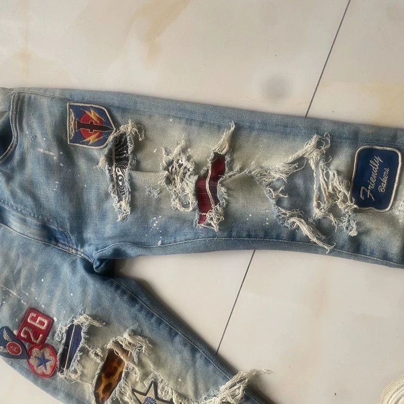 Amiri amiri blue patchwork distressed jeans Size US 30 / EU 46 - 4 Thumbnail