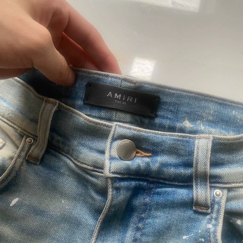 Amiri amiri blue patchwork distressed jeans Size US 30 / EU 46 - 7 Thumbnail