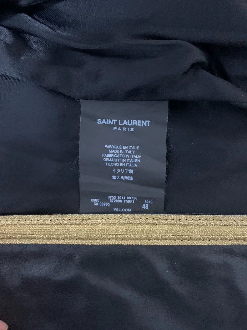 Yves Saint Laurent ysl black leather jacket with gold details Size US L / EU 52-54 / 3 - 4 Thumbnail