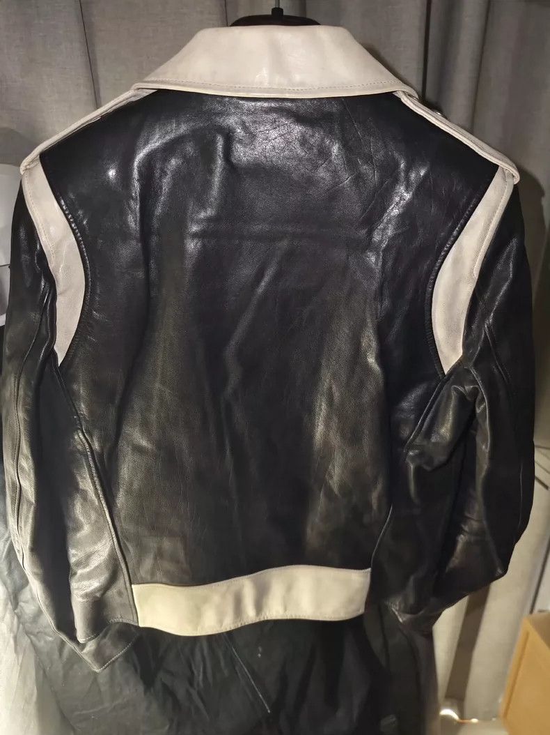 Saint Laurent Paris black and white leather jacket by Saint Laurent Size US L / EU 52-54 / 3 - 2 Thumbnail