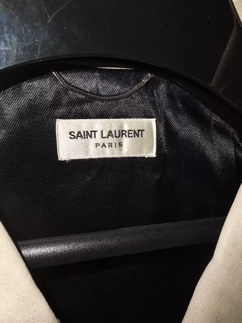 Saint Laurent Paris black and white leather jacket by Saint Laurent Size US L / EU 52-54 / 3 - 3 Thumbnail