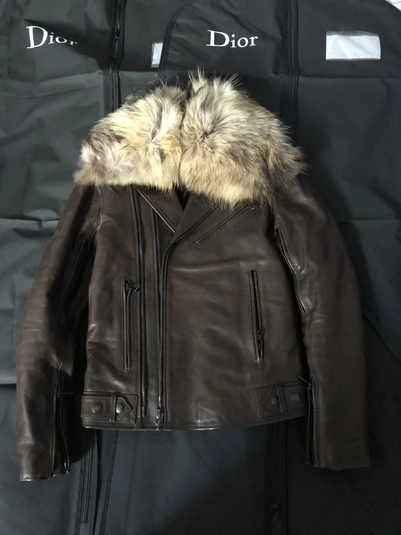balmain fur collar leather jacket men