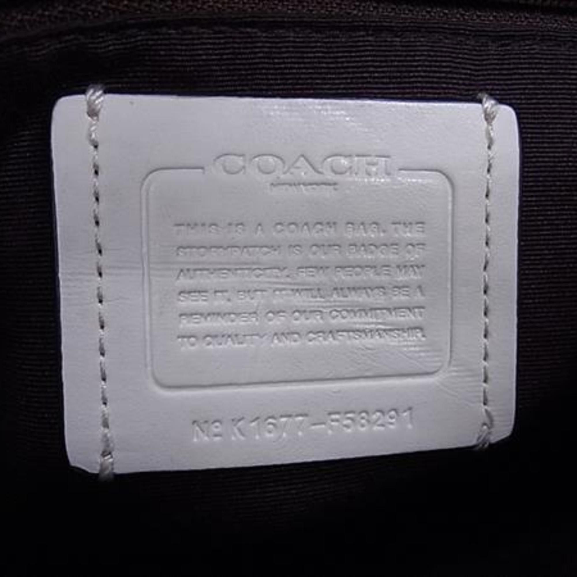 Coach COACH Tote Bag Small Christy Carriole F58291 Beige x Ivory Leather Women's Signature Crossbody Size ONE SIZE - 6 Thumbnail