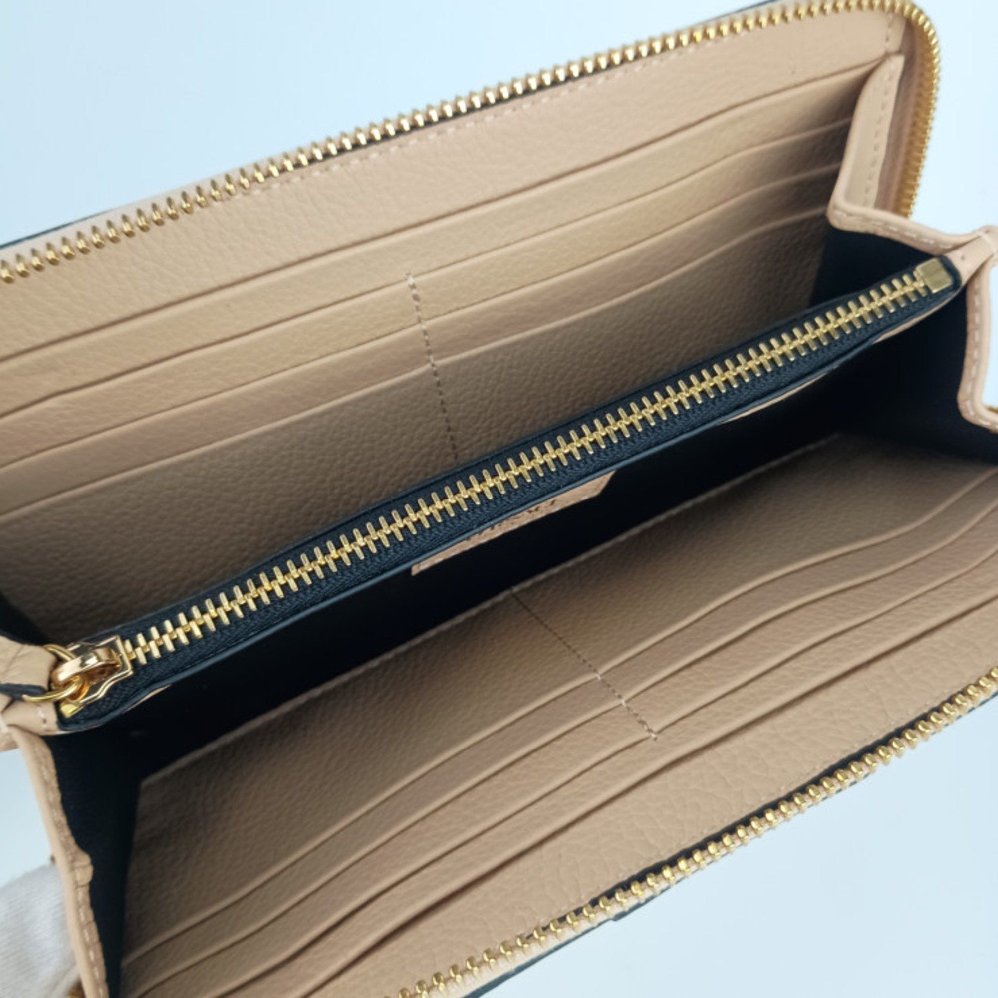 Versace Versace Wallet Virtus Round Long 1006263 Beige Leather Women's Letter V Size ONE SIZE - 7 Thumbnail